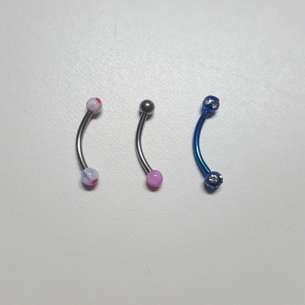 Set Of Eyebrow Rings Or Rook Barbell